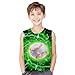 OOTBIN Boys Tank Tops Tie Dye Shirt Kids Sleeveless T Shirts Neon Green Baseball Tees for 5-6 Years Girls
