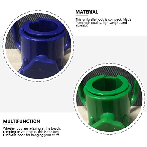 BESPORTBLE 2Pcs 4- Pontas de Plástico Guarda- Chuva de Praia Guarda- Chuva Pendurado Gancho Cabide p