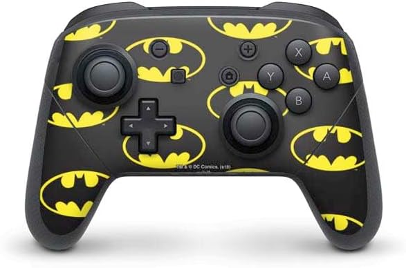 Skinit Decal Gaming Skin Compatible with Nintendo Switch Pro Controller - Officially Licensed DC Comics Batman Logo Yellow Splash Design