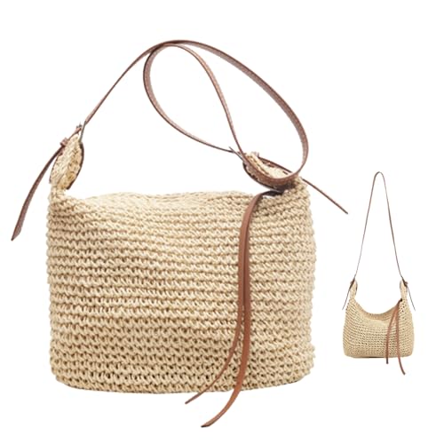 Sac de paille grand format avec fermeture éclair pour plage et voyage