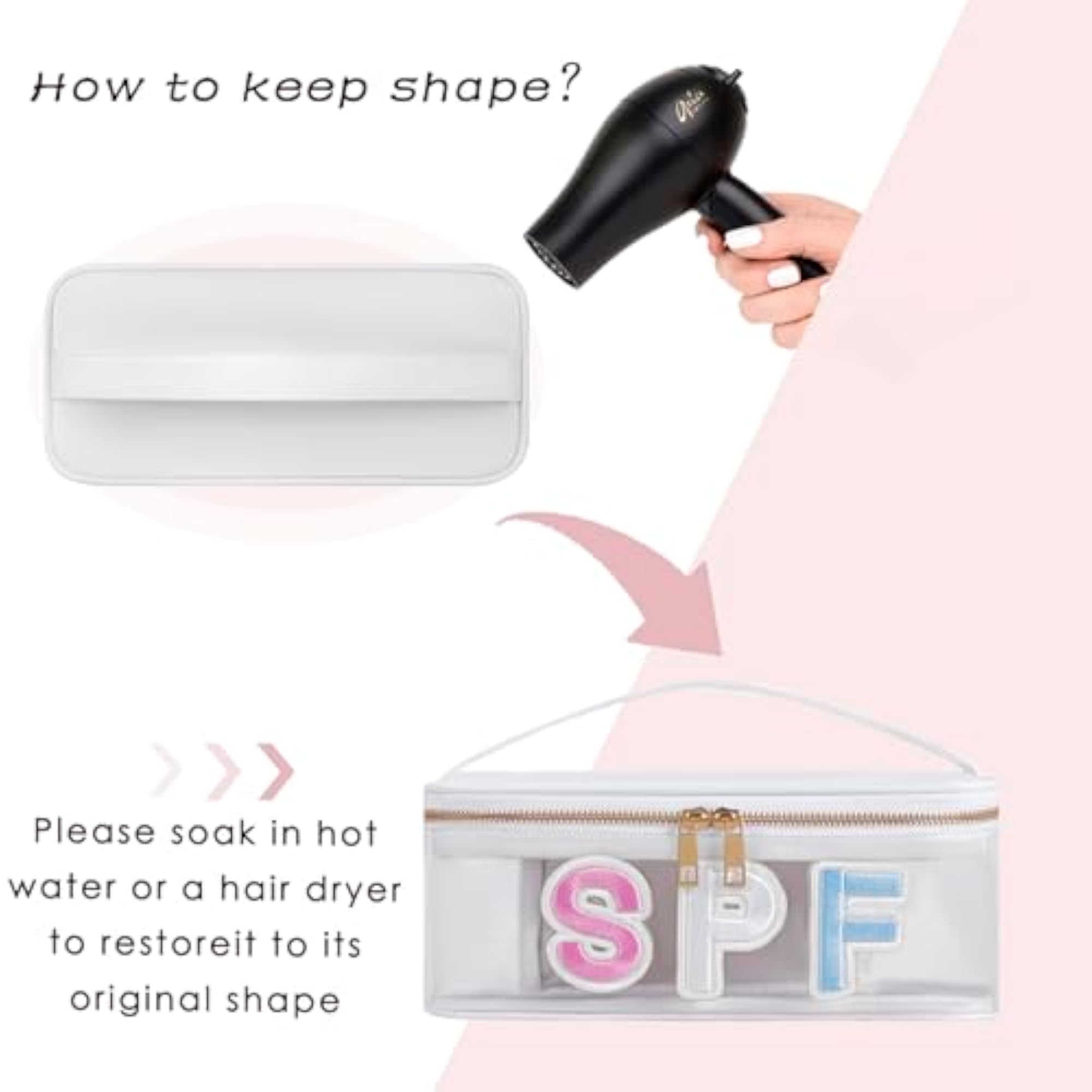 Clear Waterproof Summer Makeup Bag, Aesthetic Cosmetic Organizer
