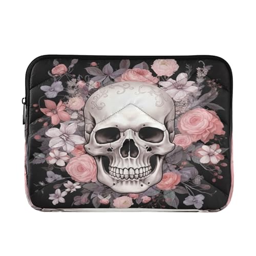 Funda para laptop Flowers Skull 13-14 pulgadas impermeable miniatura 1