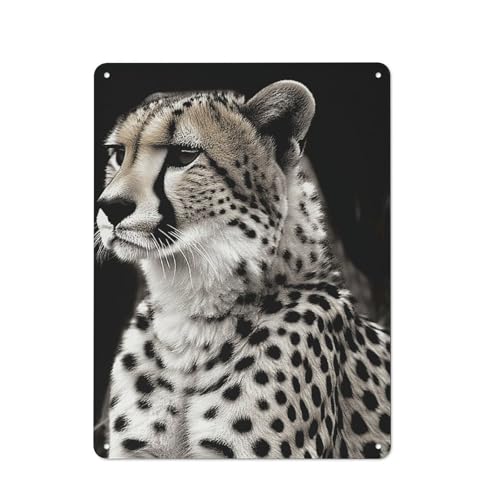 Peinture en métal guépard pour habiller un mur vide de chambre ou de café