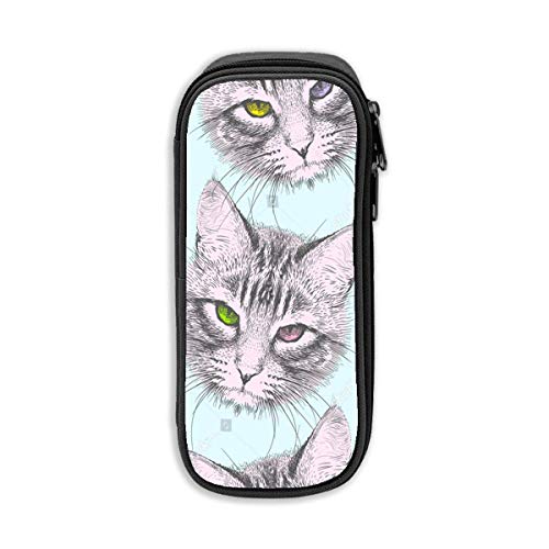 Preisvergleich Produktbild Cat Face Pencil Pen Case Beuteltasche Student Stationery Office Kosmetische Schminktasche Aufbewahrung Schwarz