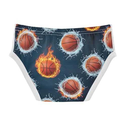 CHIFIGNO Underwear for Boys Cool Basketballs Water Fire Cotton Boy Briefs Printed Soft Brief Underwear2