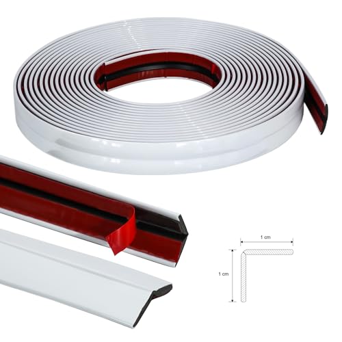 JSIWOTH 6.1 M Peel and Stick Molding Trim, Self Adhesive Inside & Outside Corner Guard & Edge Protector, Baseboard Wall Trim Molding for Wall, Corner, Window, Table,White