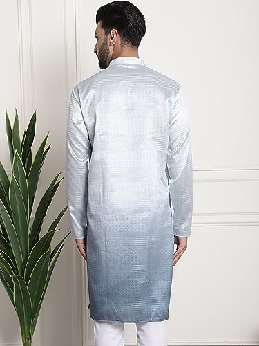Sojanya (Since 1958 Men'S Jacquard Silk Multi Shade Kurta With Sequence4