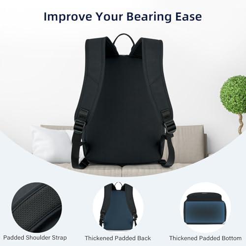 Image of HanTrip Carry On Travel Backpack For Men Women, 13 Inch Small Mini Work Bag Personal Item Backpacks, Camping Back Pack Lightweight Hiking Daypack For Office Nurse Commuter (Black)