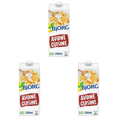 BJORG - Avoine Cuisine Bio - 100% Végétal, Pauvre en Acides Gras Saturés - 200 ml