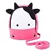 JiePai Preschool 3D Lightweight Toddler Kids Backpack with Leash for Boy,Girl(Cow,Pink)