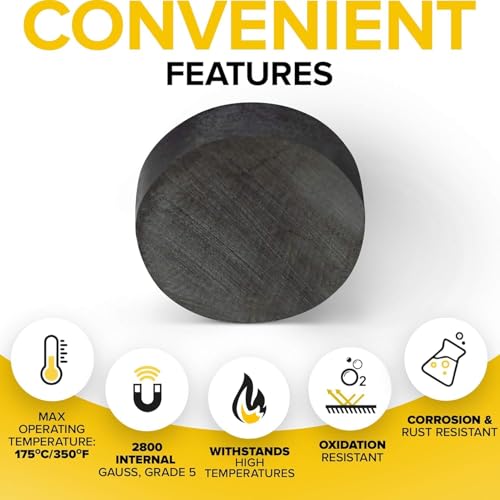 Image of Strong Ceramic Round Magnets with Adhesive Backing (0.6x0.12 /15x3mm, 62 pcs) - Heavy Duty Sticky Magnets, Non-Corrosive, Versatile for Home, Office, Workshop, Whiteboard, Fridge and Hobby Use