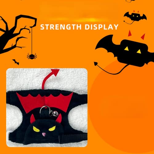 Image of Ferret Harness and Leash, Adjustable Ferret Walking Vest for Squirrel and Small Animal, Soft and Breathable Ferret Lead Leash with Evil Wings and Safe Bell (Evil)
