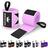 TECEUM Weightlifting Wrist Wraps with Thumb Loop – Pink – Queen of Lifts – 12 inch – Heavy-Duty Workout Wrist Support & Protection – Ideal for Powerlifting, Strength Training, Bodybuilding