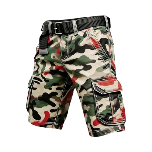 Short cargo homme imprimé été léger et confortable avec poches