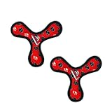 TUFFY - World's Tuffest Soft Dog Toy -Junior Boomerang- Red- 2 Pack -Squeakers-Multiple Layers.Made Durable, Strong & Tough.Interactive Play(Tug, Toss & Fetch).Machine Washable & Floats