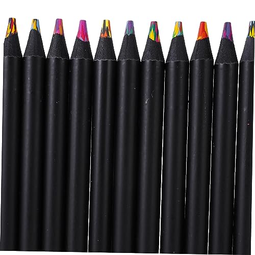 Lápices de arcoíris de madera de 12 piezas para colorear y dibujar 6