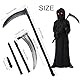 Halloween Sense, Sensenmann Sense, Todessense, Sensenmann Zubehör, Kunststoff-Sense halloween, für Halloween Cosplay, Karneval, Fasching, Mottoparty, Zerlegbar Platzsparend, Länge 81 CM