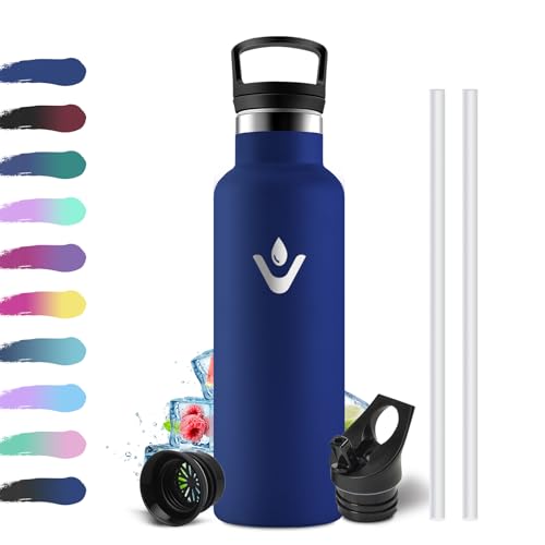 Botella Termica 500ml, Botella Agua Acero Inoxidable Niños Cantimplora Termo con Pajita, Reutilizable, sin BPA, Fácil de llevar, Cantimplora Termica para Niños, Escuela, Adultos, Camping, Gimnasio