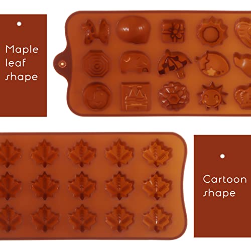 Alipis Silicone Maple Leaves Mold Non-Stick Chocolate Moulds Candy Molds, Brown Reusable Baking Molds For Cake Toppers, 6Pcs #TOP4