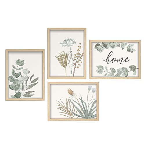 Artbyhannah Framed Wall Art Set Of 4, Botanical Wall Art With Plant Pictures, Gallery Wall Art Set For Living Room, Bedroom, 11X14 Inch #TOP19