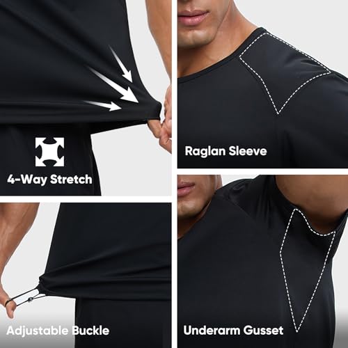 HOTSUIT Sauna Shirt for Men Weight Loss Heat Trapping Vest Workout Sweat Suits Fat burning Tops for Gym Exercise Boxing Black M