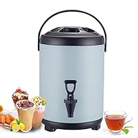 10L warme drankdispenser, roestvrijstalen geïsoleerde drankdispenser met thermometer en kraan, koude en warme drankdispenser for koffie thee melk watersap /271(Brown,8L