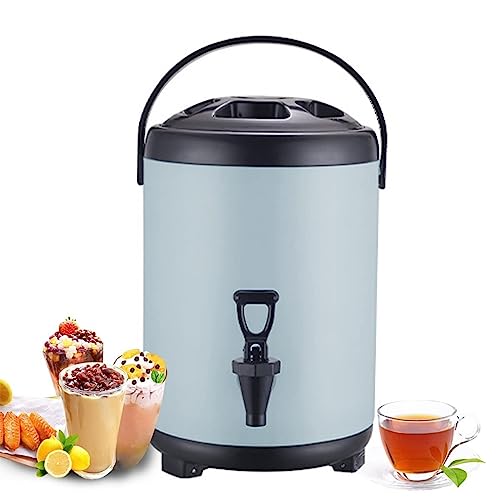 Dispensador de agua fría y caliente, caldera de acero inoxidable con grifo, mango portátil, capacidad, ideal para servir té y bebidas