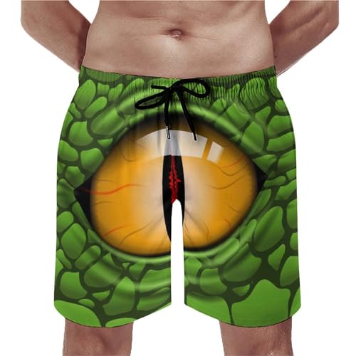 Shorts de bain homme motif yeux verts effrayants coupe swim trunk avec cordon taille S