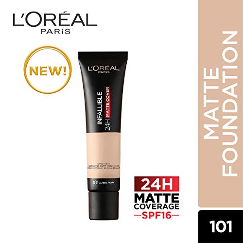 Image of L'Oreal Paris Infallible 24H Matte Cover Foundation, 101 Classic Ivory, 35ml