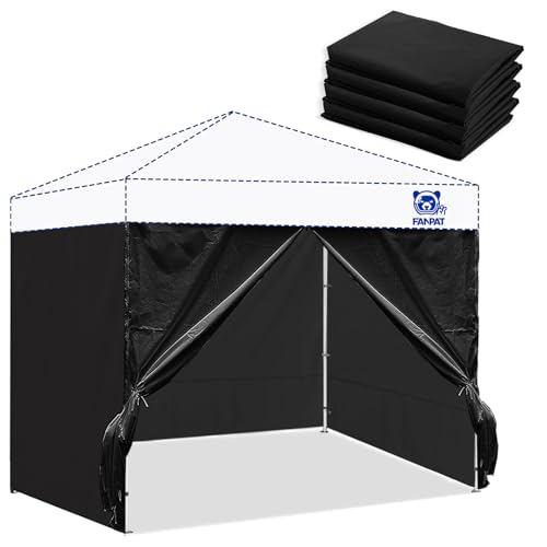 Fanpat 3 Stück Seitenwände für Pavillon, Wasserdicht Pavillon 3x3 Seitenteile, Pavillons Seitenwand, 99% UV-Schutz, nur 3 Seitenwände, Baldachin-Zelt Nicht im Lieferumfang(Schwarz, 3PCS)