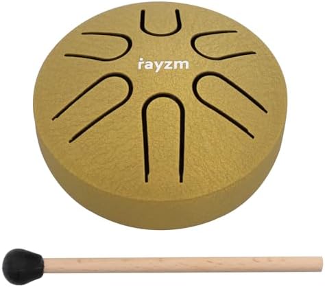 Tongue Drum In Acciaio 3 Pollici - 6 Note, Con Bacchette, Per Meditazione E Yoga, Oro - Foto 5