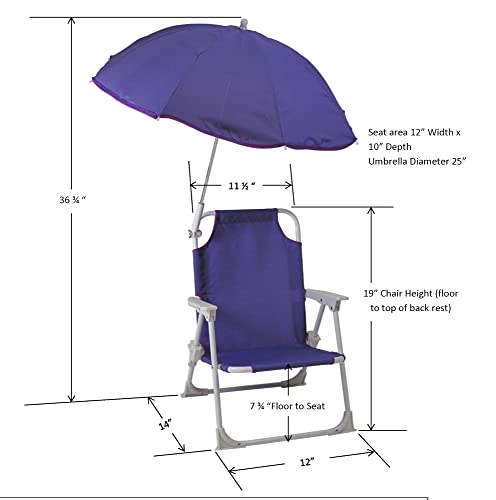 Redmon Beach Baby KIDS Umbrella Chair, Purple , 14W x 12D x 36.75H - Image 2