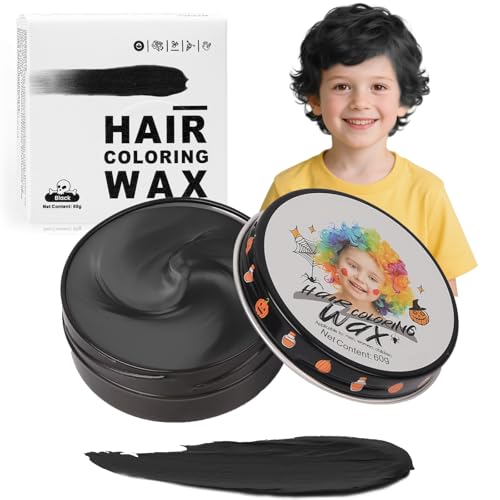 Color de pelo temporal para niños, color negro, pomada de color negro, crema para teñir el cabello, crema de coloración instantánea, tinte de pelo para mujeres, hombres, niñas, manualidades, cera para