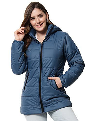 Image of KOTTY Women Nylon Peach Pink Solid Puffer Jacket