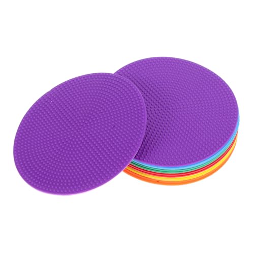PEPLAYTAL 12 Stück Flache rutschfeste Markierungsscheiben für Fußballtraining Bunte Flexible Bodenmarkierer für Agilitätsübungen Sichere Spielfeldbegrenzung und Vielseitiges Sport-Equipment