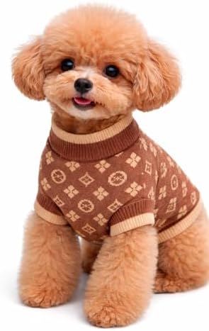 Dog Sweater for Small Dogs, Designer Dog Clothes, Luxury Chewy Pa...
