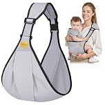 AOOWU Baby Carrier, Toddler Carrier Side, Baby Sling Carrier, Baby Wrap Carrier with Adjustable Shoulder Straps, Child Sling Baby Side with Shoulder Strap, Baby Sling for Newborns to Toddlers