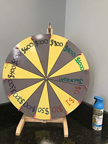 Chwarehouse Woodwell 24-Inch Spin To Win Casino Prize Wheel With 15 Editable Prize Slots | Durable Wooden Tabletop Designed For Trade Shows Spinning Prize Wheel With Markers And Eraser Included #TOP4