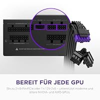 NZXT C750 Gold Core – 750W ATX 3.1 Netzteil – 80 Plus Gold – Cybenetics Platinum – Vollmodular – PCIe 5.1 300W 12V-2x6 – Zero-RPM-Lüfter – 105 °C-Kondensatoren – Schwarz – Ansicht 5