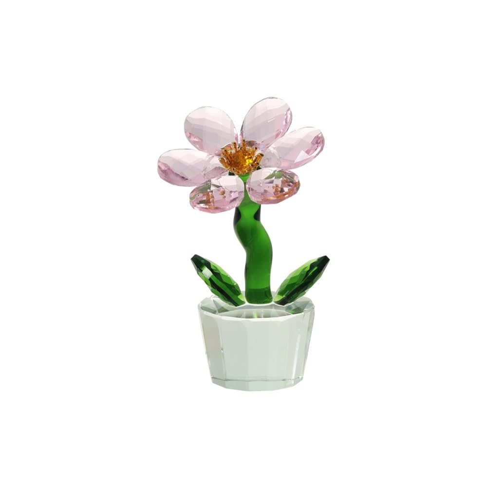 Huffa Netleafpink Artificial Sunflower Crystal Ornaments For Desktop Living Room Decor