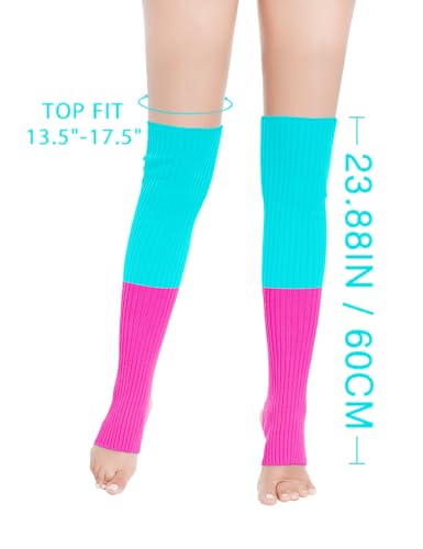 Image of v28 Women's Neon Knit Leg Warmer for 80s Party Dance Sports Yoga