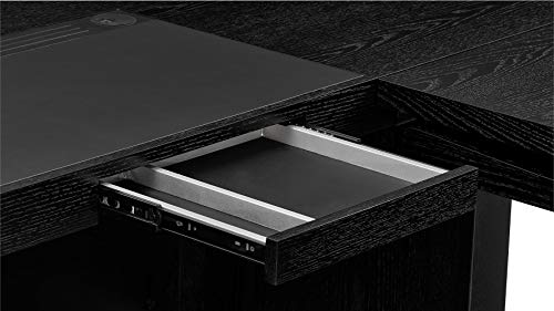Zuri Furniture Pierce Black Oak Modern Desk With Storage - Right Return #TOP3