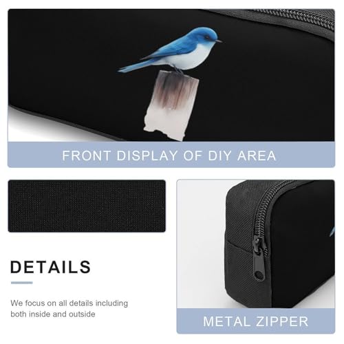 Blue Bird Perched on Stump Large Travel Backpacks Carry on Backpack Weekender Bag with 2 Storage Pockets for Men And Women4