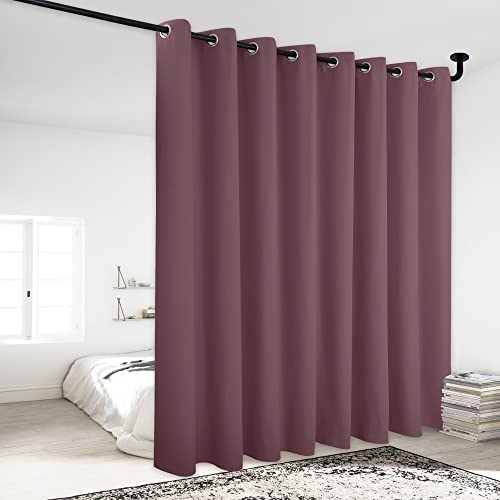 NICETOWN Lower Noise Room Divider Curtain Screen Partitions, Dry Rose, 1 Panel, 84" Tall x 120" Wide, Blackout Sound Reducing Divider Room Curtain Pan