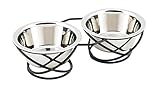 Buddy's Line Spring Style Double Diner Pet Bowl, Black Iron Base, 24 ounces