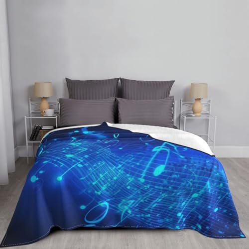 Couverture polaire chaude et légère en flanelle bleue réversible - 4