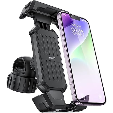 VUP Motorcycle Phone Mount [2023 Newest][Anti Vibration],360 Adjustable Bike Phone Handlebar Holder,Dirt Bike Motorcycle Accessories - ATV Scooter Clamp for iPhone Samsung Galaxy 4.7-7 Cell Phone Cover