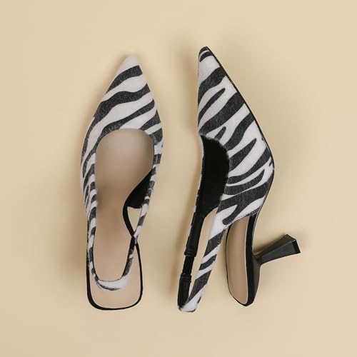 Women's Slingback Closed Pointed Toe Pumps Kitten Heels Wedding Party Casual Dress Shoes, Model XTZ-088-33