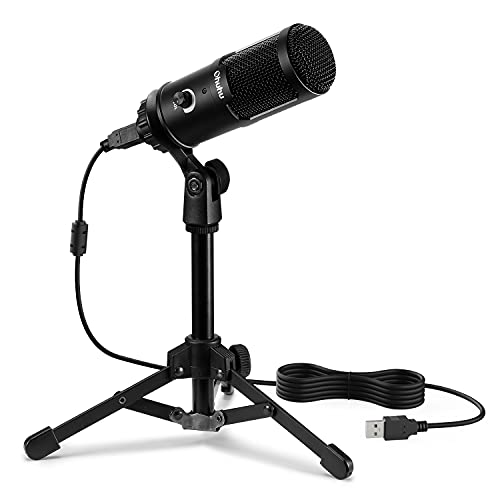USB Mikrofon, Ohuhu Gaming Mikrofon mit Stativ, Mikrofon Stativ für MAC, Windows und PS4, Microphone Kondensator…