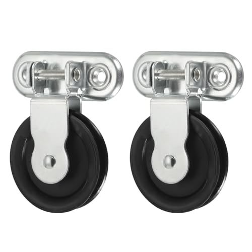 Image of PATIKIL Stainless Steel Nylon Marine Pulley, 2Pcs Pulley Block Rope Single Pulley Bearing Runner Kayak Block Rope for Sailboats Yachts Ship Pulley for 0.35" Ropes